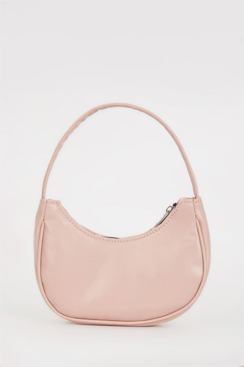 Woman Light Pink Faux Leather Shoulder bag