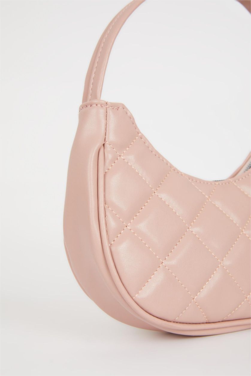Woman Light Pink Faux Leather Shoulder bag