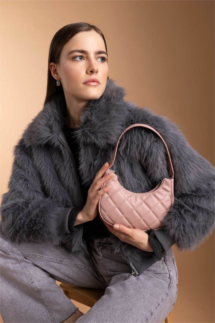 Woman Light Pink Faux Leather Shoulder bag