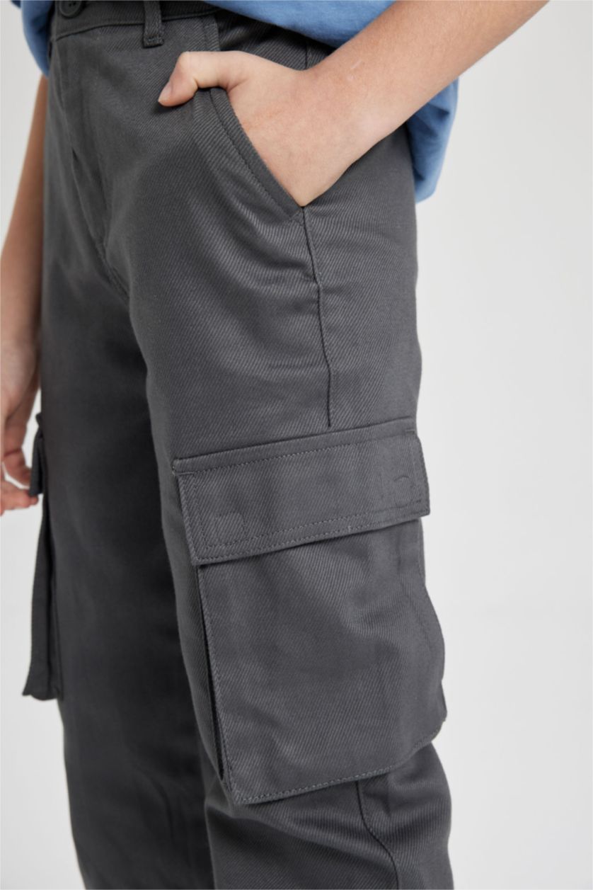 Мальчики и подростки Антрацит Брюки карго для мальчиков, Школьная коллекция