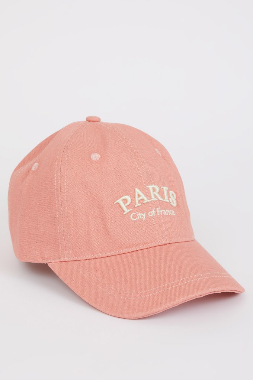 Kadın Pembe Kadın Nakış Jean Cap Şapka