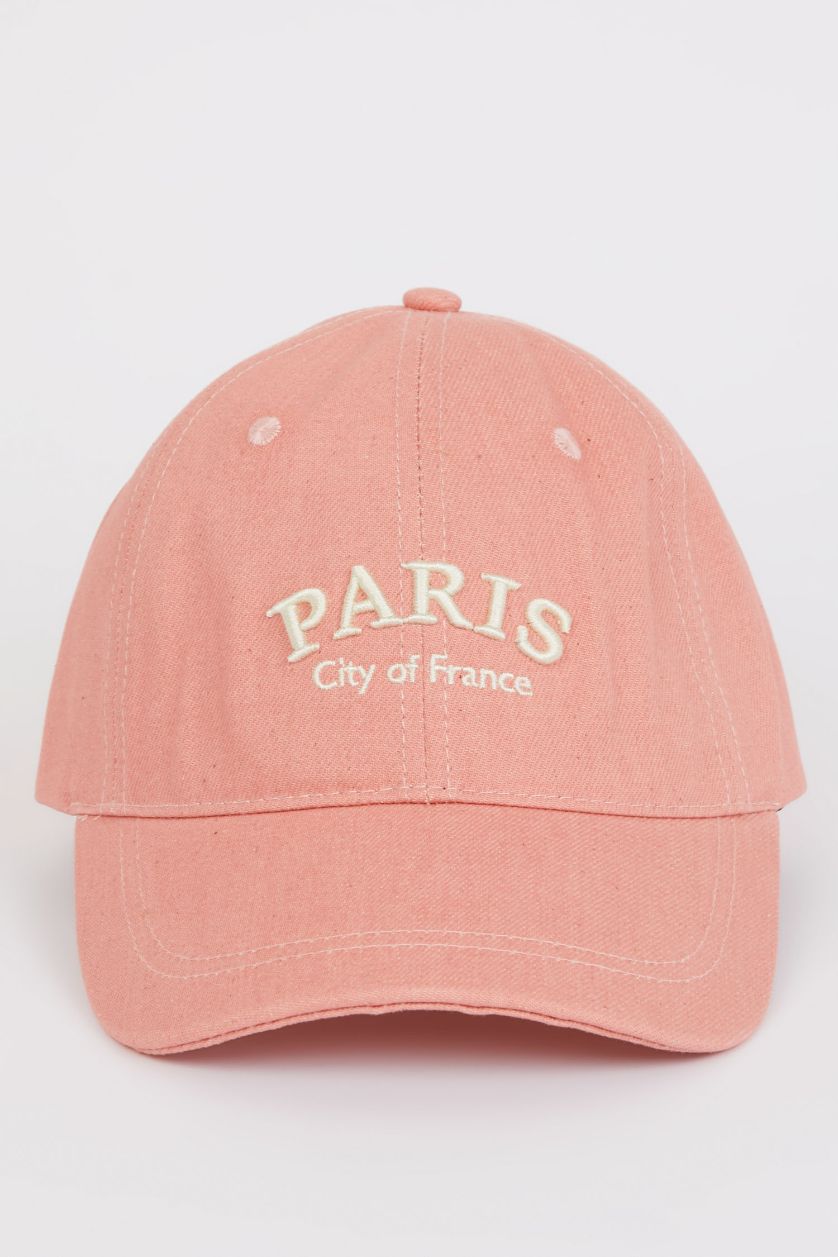 Kadın Pembe Kadın Nakış Jean Cap Şapka