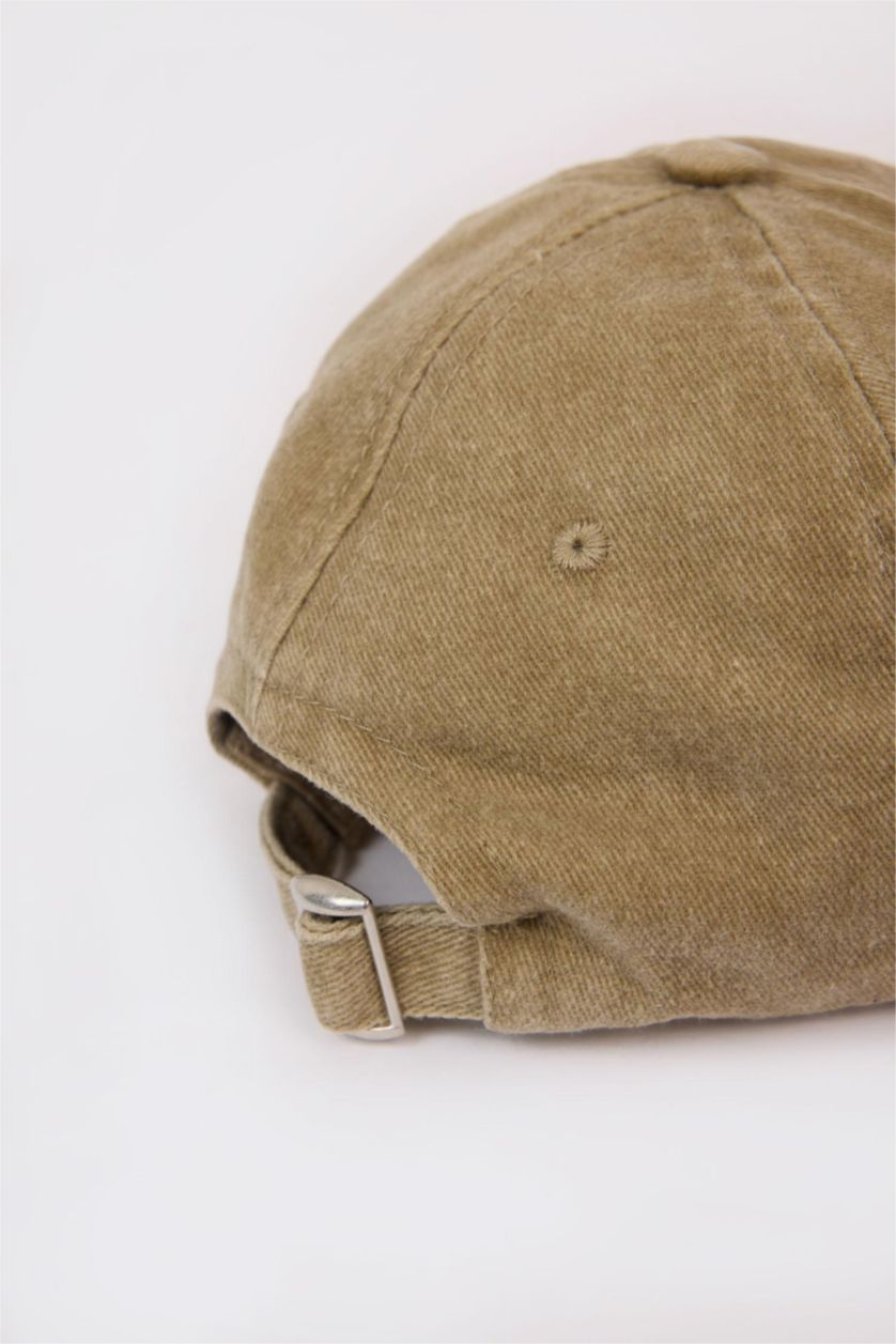 Kadın Sarı Kadın Nakışlı Jean Görünümlü Cap Şapka