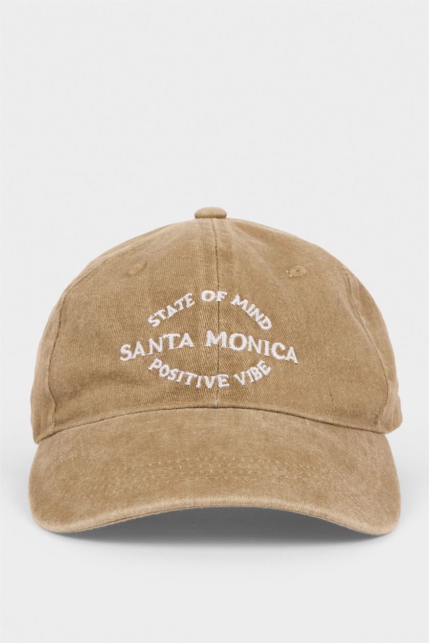 حريمي أصفر كاب حريمي مظهر جينز مطرز