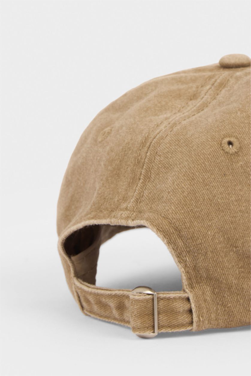 حريمي أصفر كاب حريمي مظهر جينز مطرز