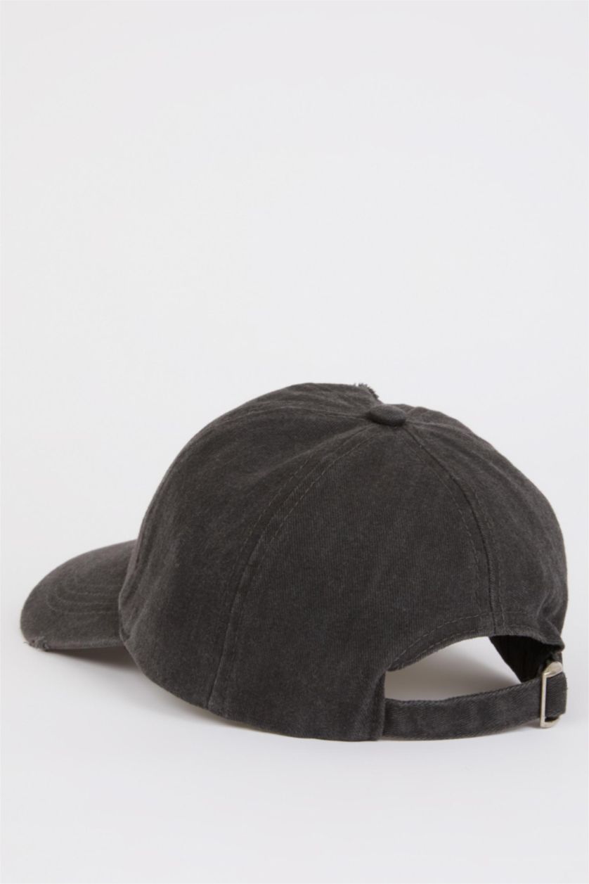 Woman Anthracite Woman Cotton Denim Cap