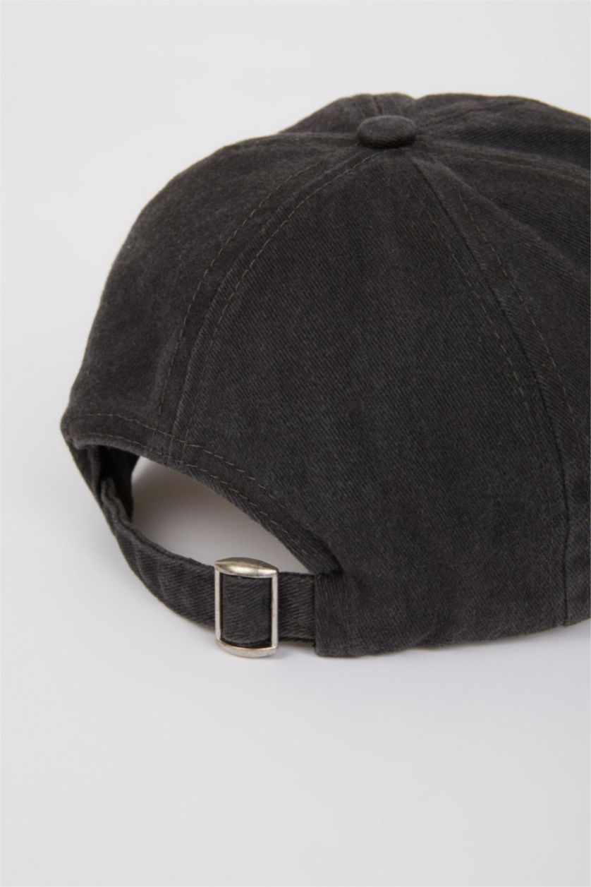 Woman Anthracite Woman Cotton Denim Cap
