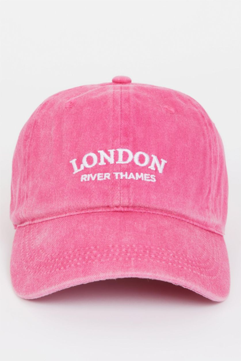 Kadın Pembe Kadın Nakış Jean Cap Şapka