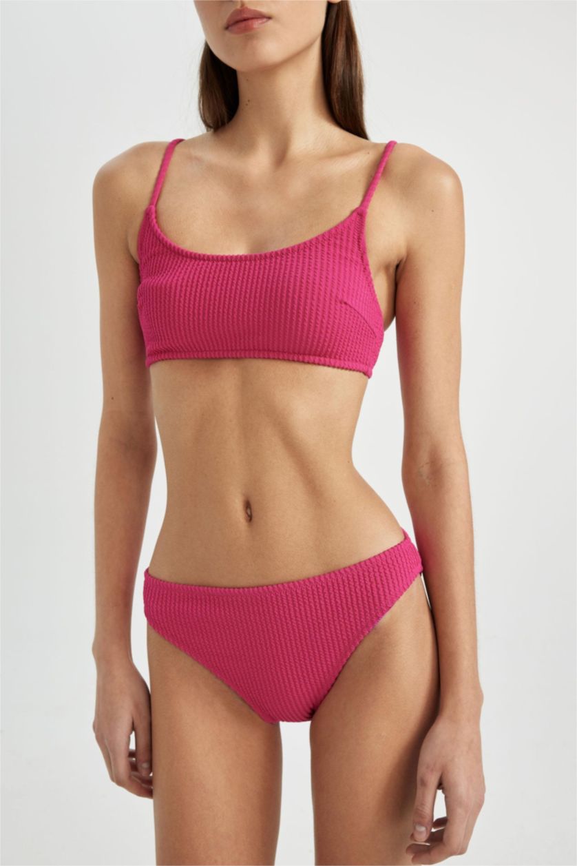 Kadın Koyu Pembe Regular Fit Bikini Altı-Fall in Love