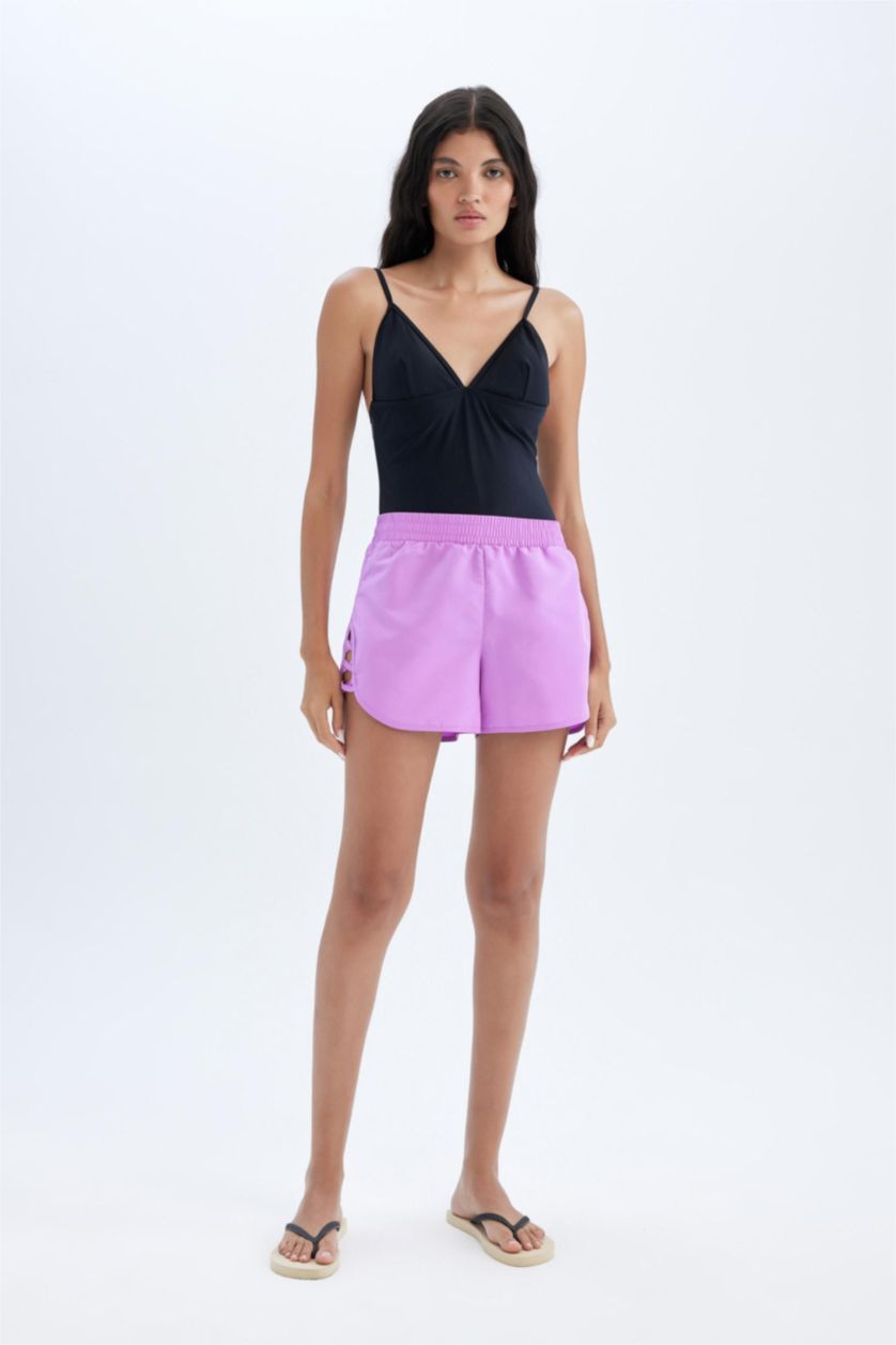 حريمي بنفسجي شورت بحر قصة عادية من Fall in Love