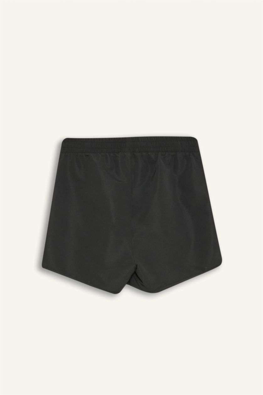 Kadın Siyah Regular Fit Deniz Şortu