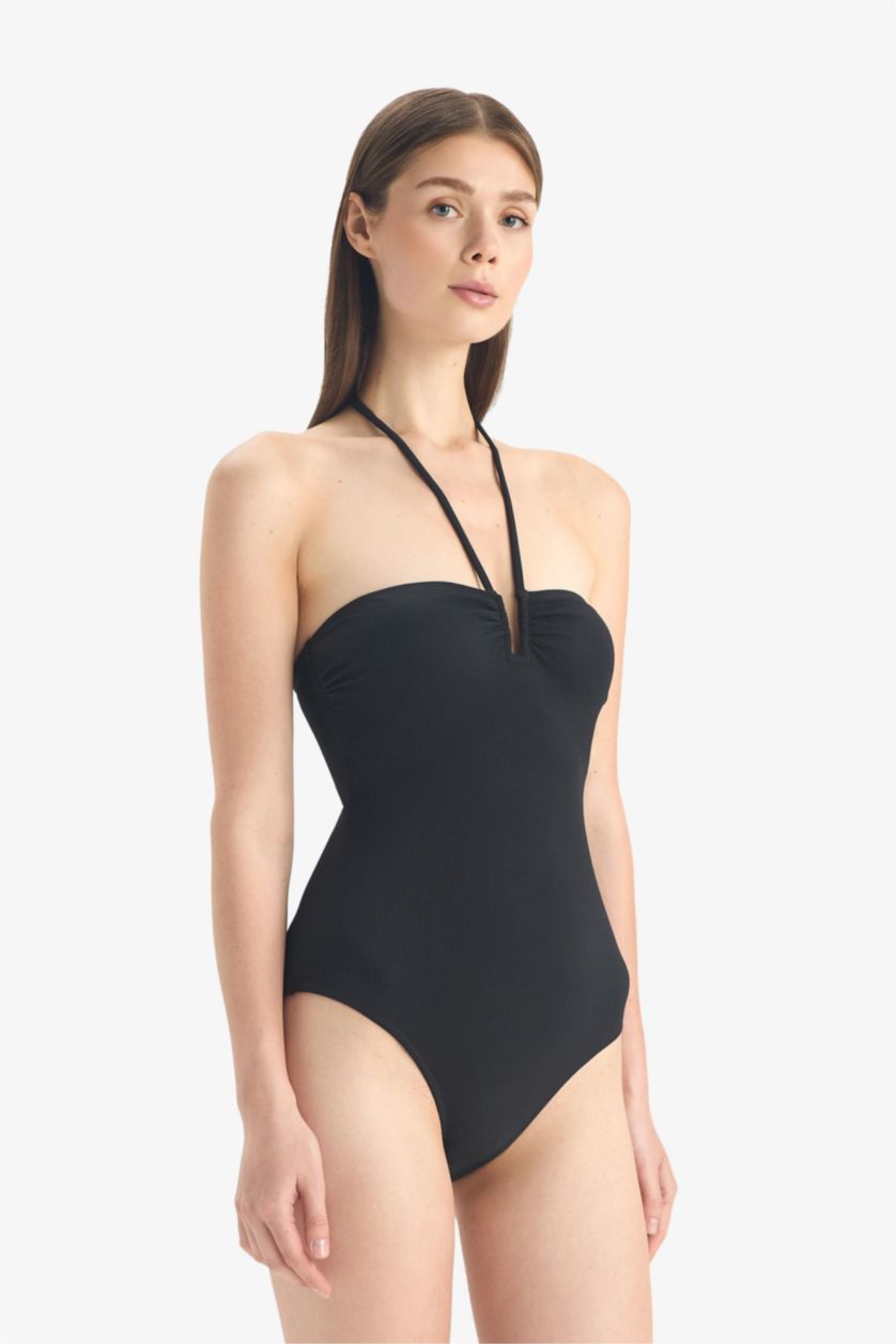 Әйелдерге қара Fall in Love қалыпты пішім Шомылу киімі