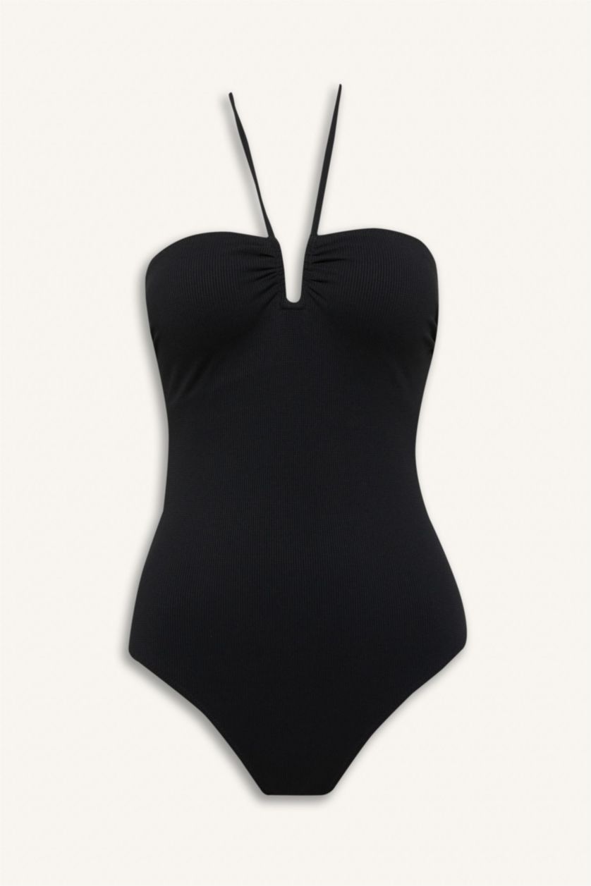 Әйелдерге қара Fall in Love қалыпты пішім Шомылу киімі