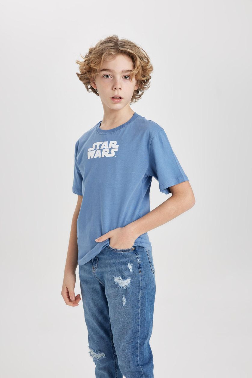 أولاد أزرق تيشيرت ولادي جيرسي قصة عادية بياخة مستديرة من ستار وورز