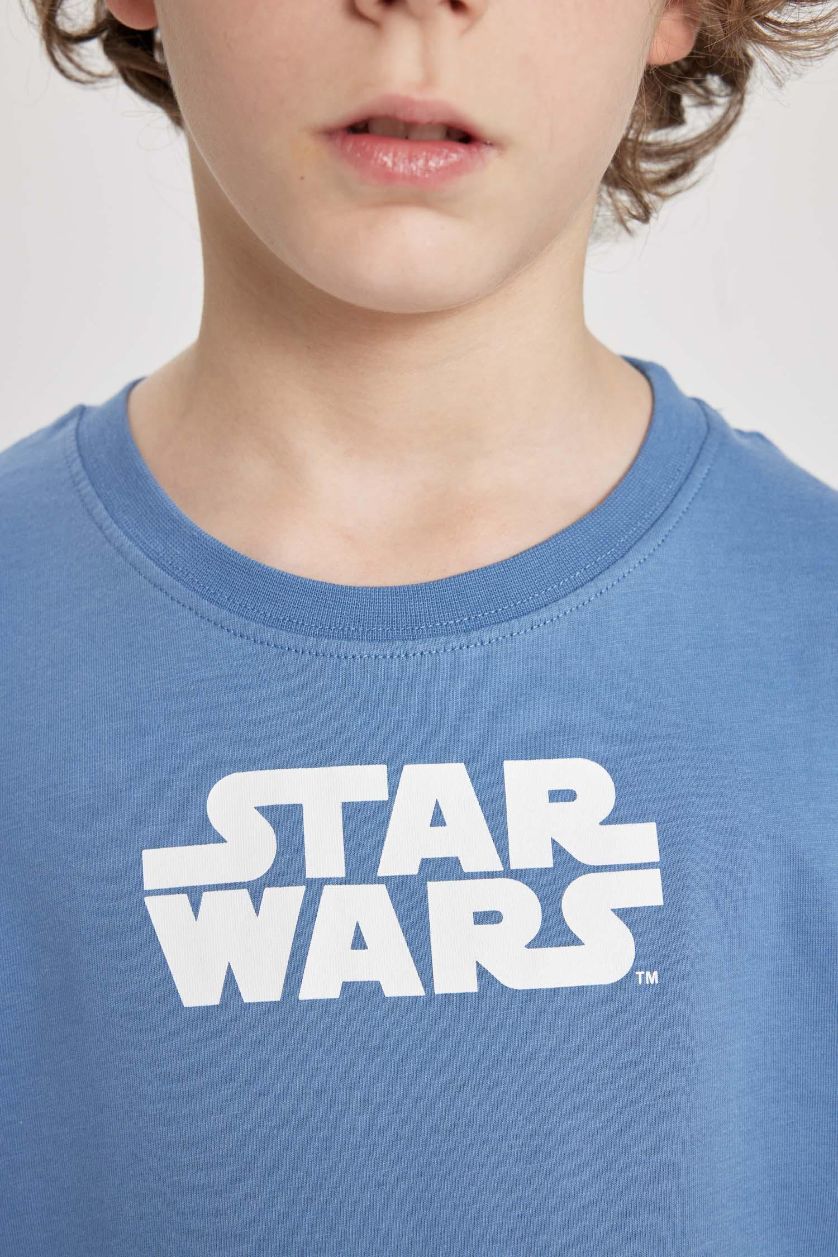 أولاد أزرق تيشيرت ولادي جيرسي قصة عادية بياخة مستديرة من ستار وورز