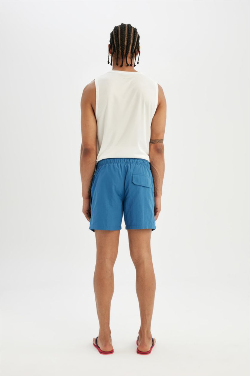 Мужчины Темно-голубой Плавательные шорты короткие