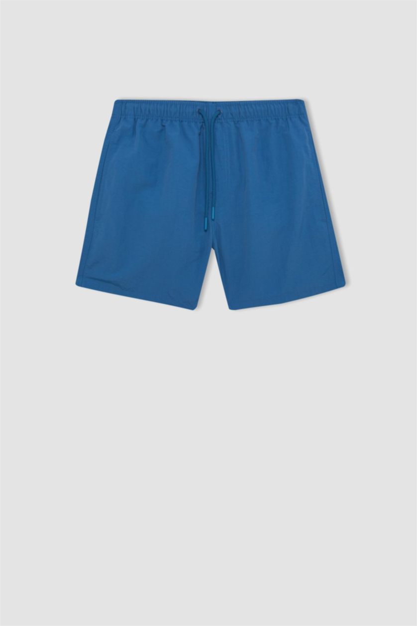 Мужчины Темно-голубой Плавательные шорты короткие