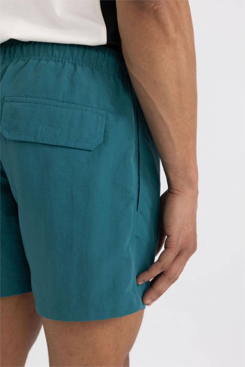 Man Green Mesh Lined Short Swim Shorts