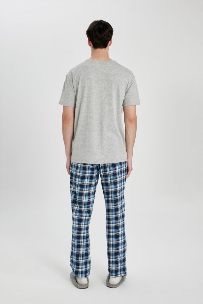 MAN Grey Melange Regular Fit 2 Piece Pajama Set