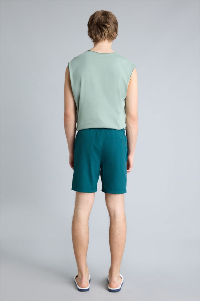 MAN Dark Green Regular Fit Short Swim Shorts