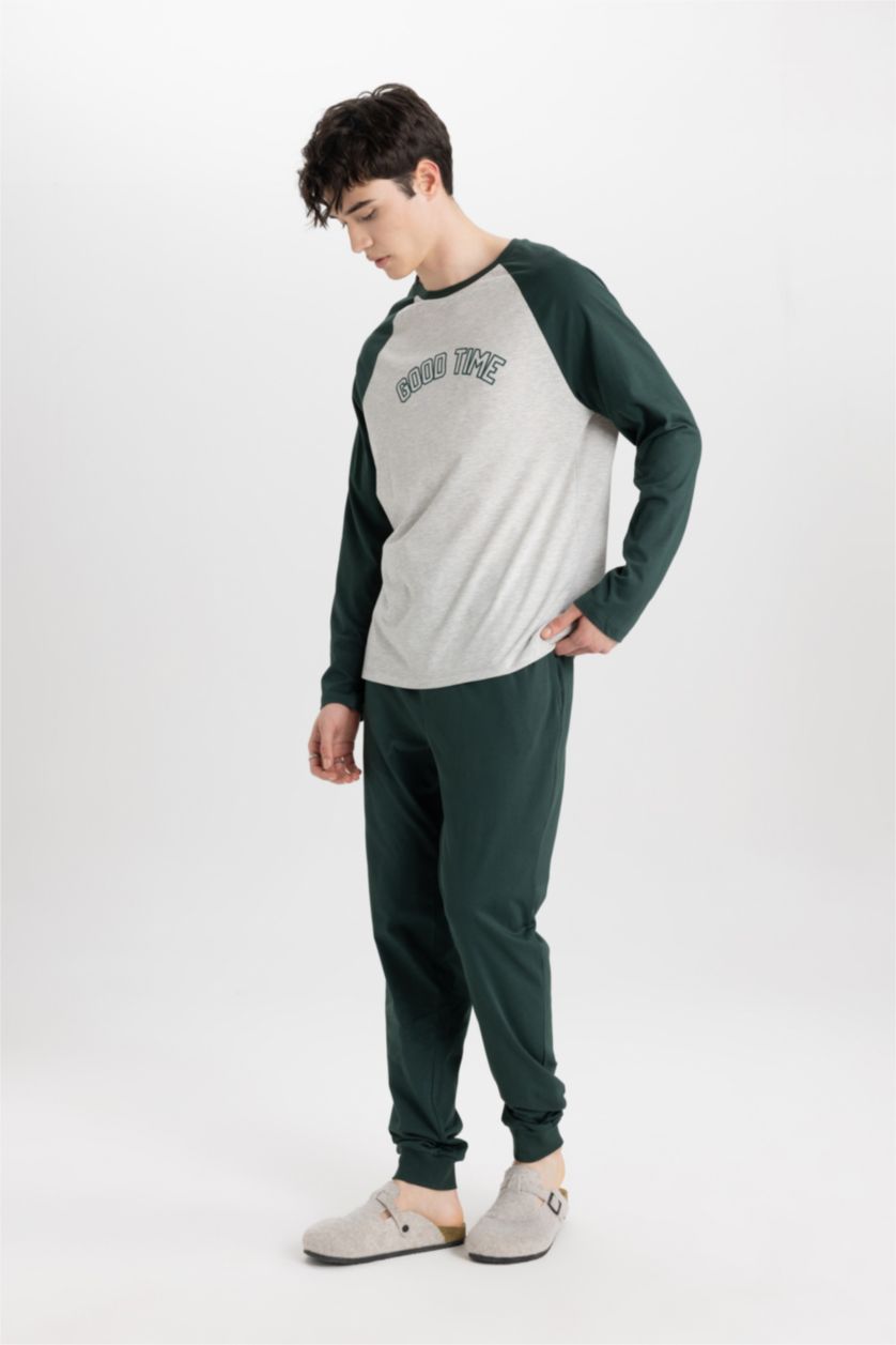 Erkek Koyu Yeşil Regular Fit Uzun Kollu Takım