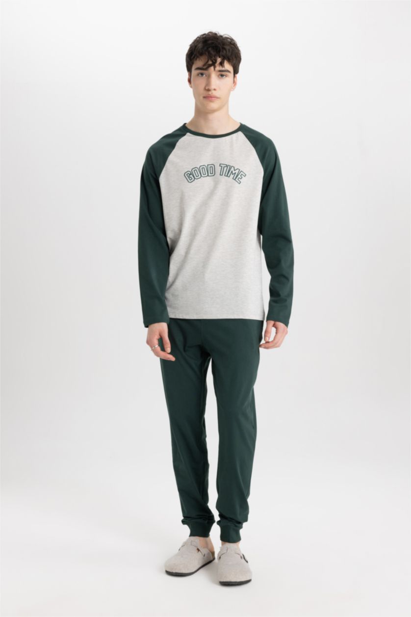 Erkek Koyu Yeşil Regular Fit Uzun Kollu Takım