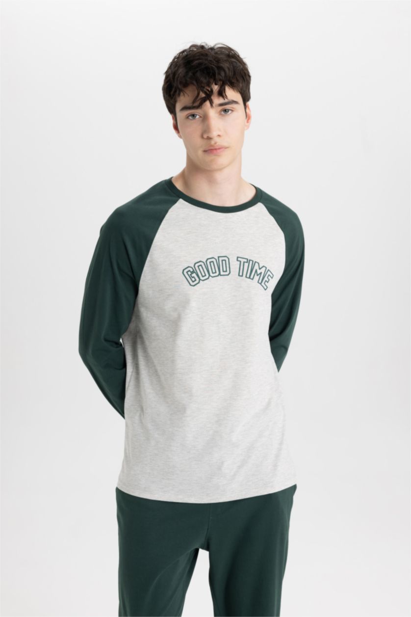 Erkek Koyu Yeşil Regular Fit Uzun Kollu Takım