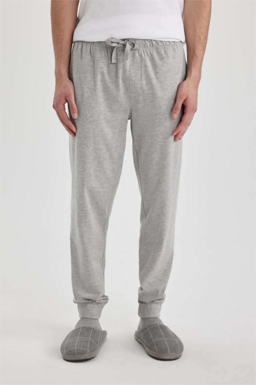 MAN Grey Melange Regular Fit Knitted Bottoms