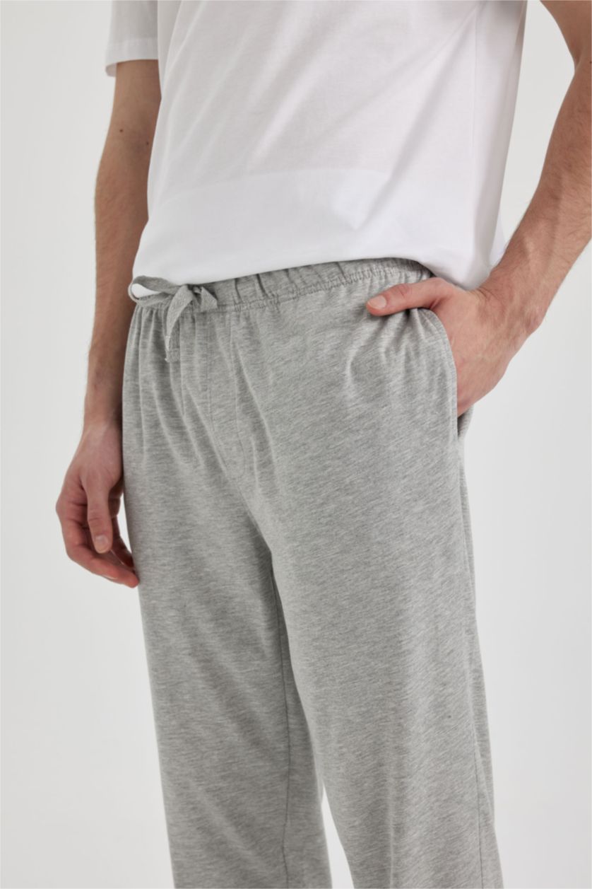MAN Grey Melange Regular Fit Knitted Bottoms