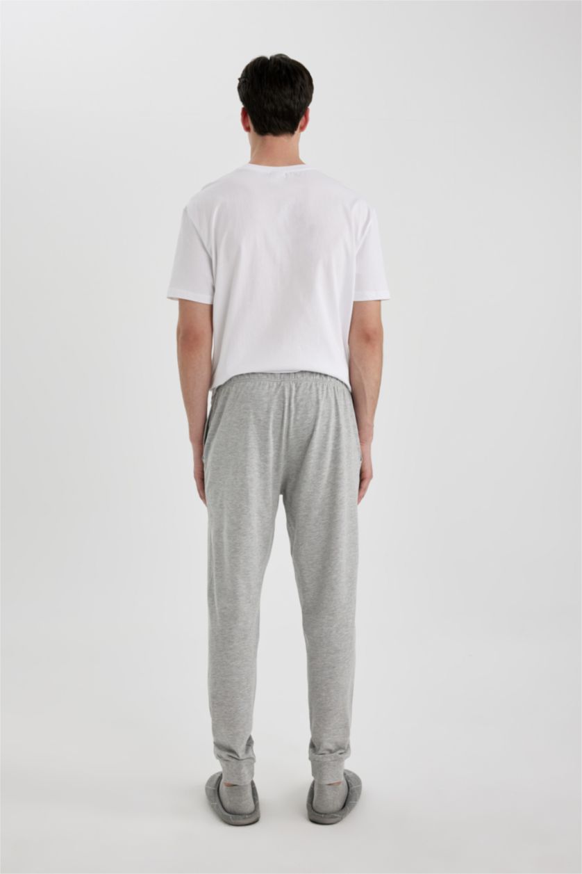 MAN Grey Melange Regular Fit Knitted Bottoms