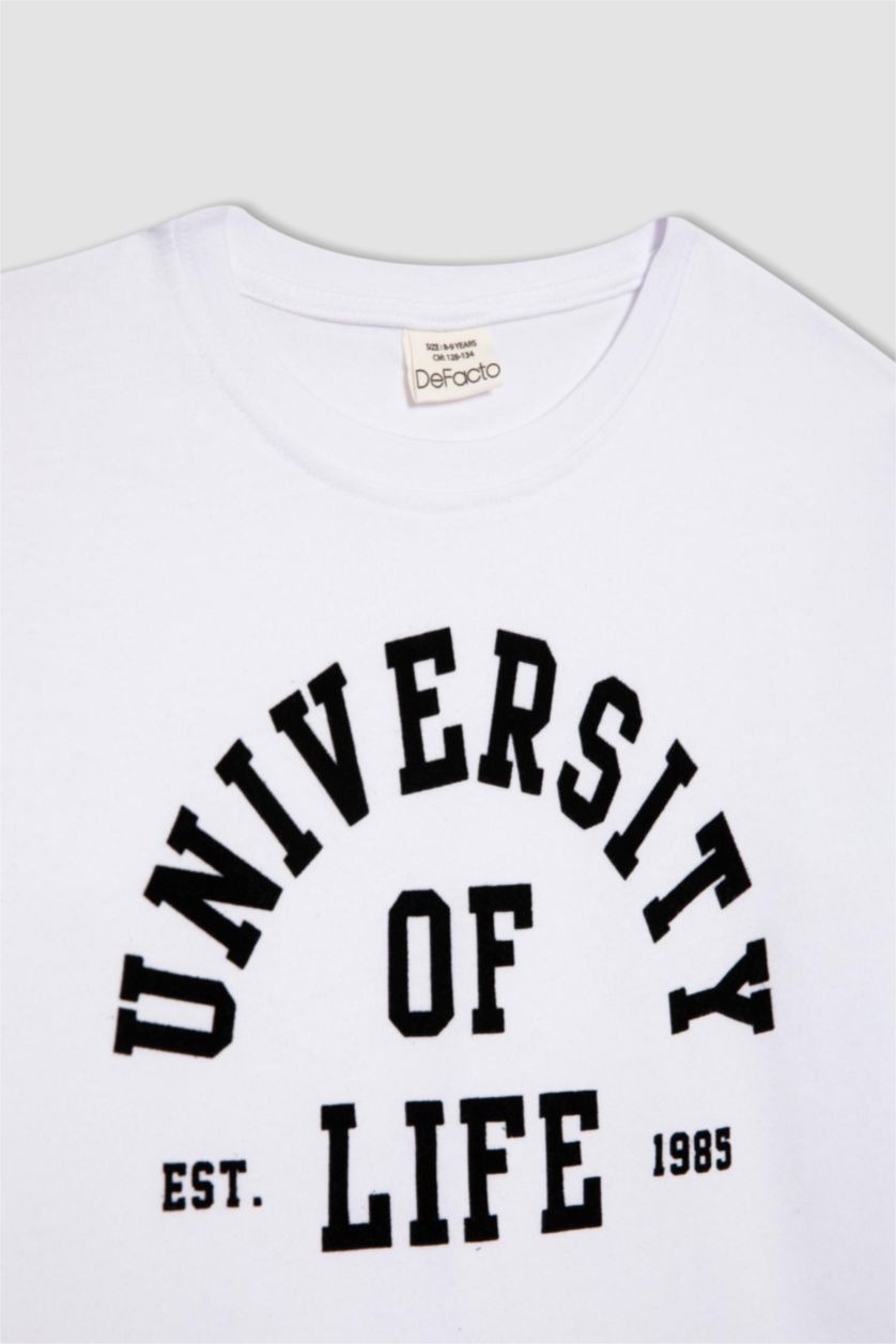 BOYS & TEENS White Boy Regular Fit Crew Neck Combed Cotton T Shirt