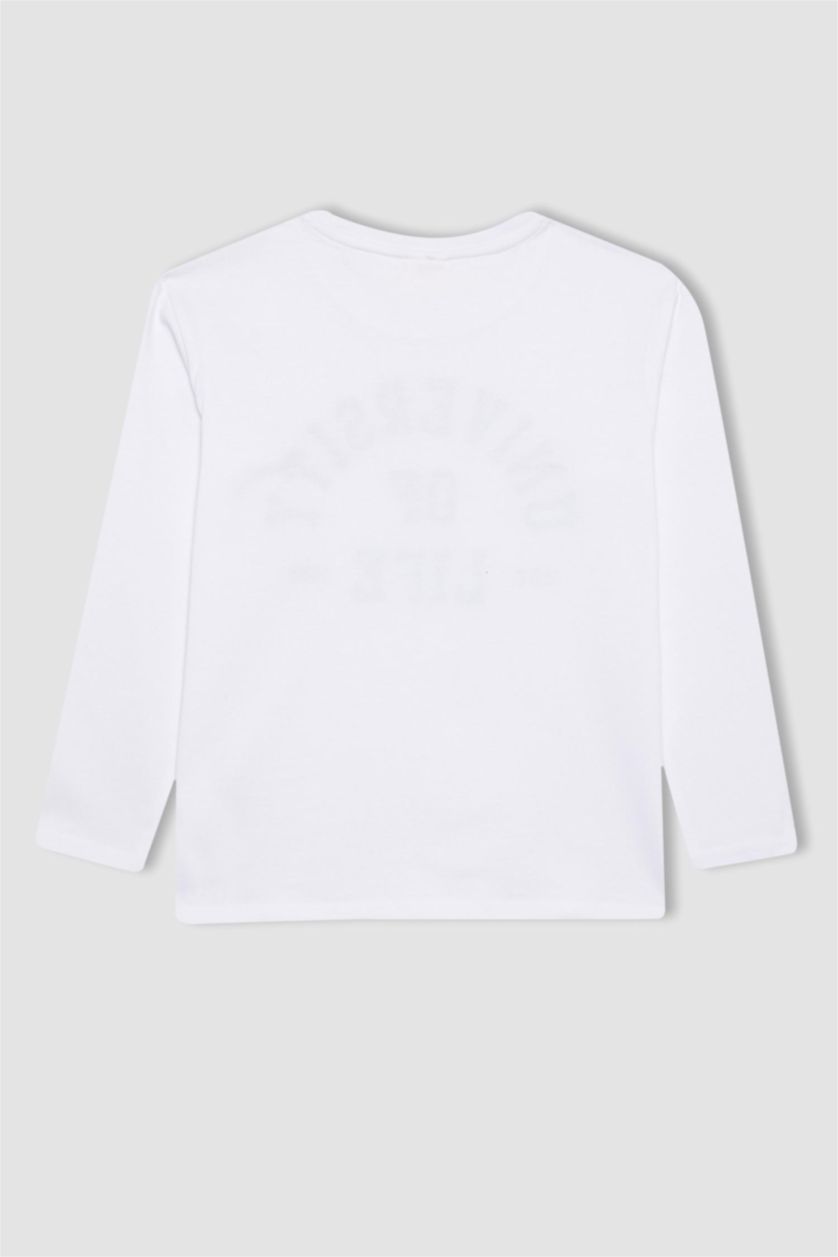 BOYS & TEENS White Boy Regular Fit Crew Neck Combed Cotton T Shirt