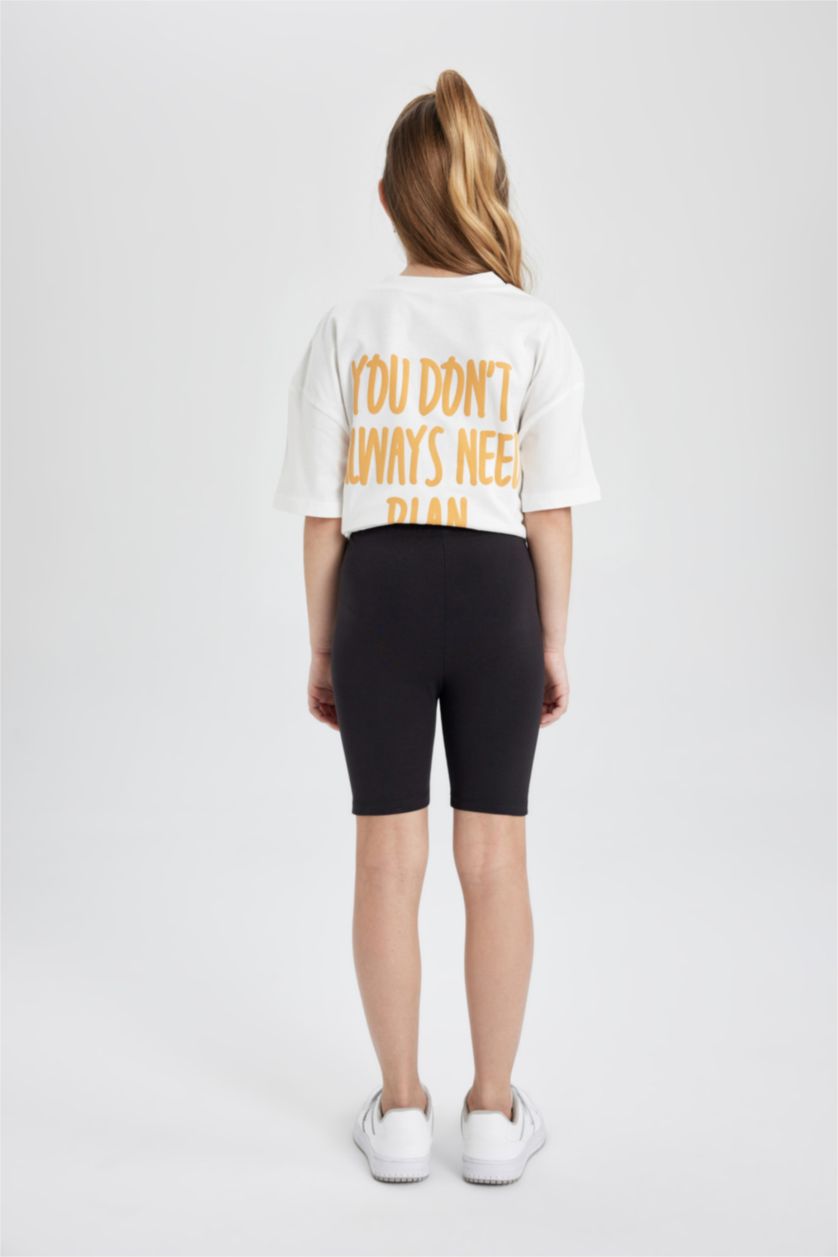 FILLES Noir Leggings Courts pour Fille - 2 Pièces