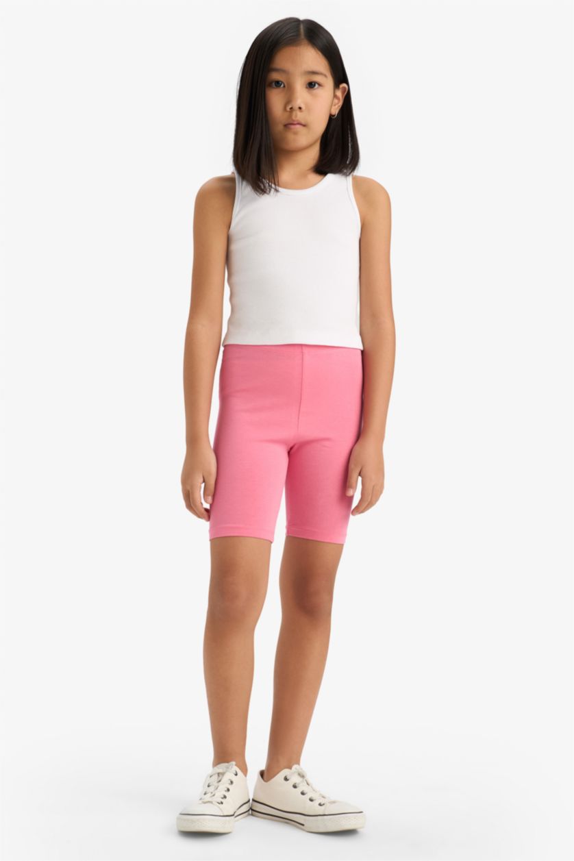 بنات زهري فاتح ستريج بناتي قصير مضلع - قطعتين