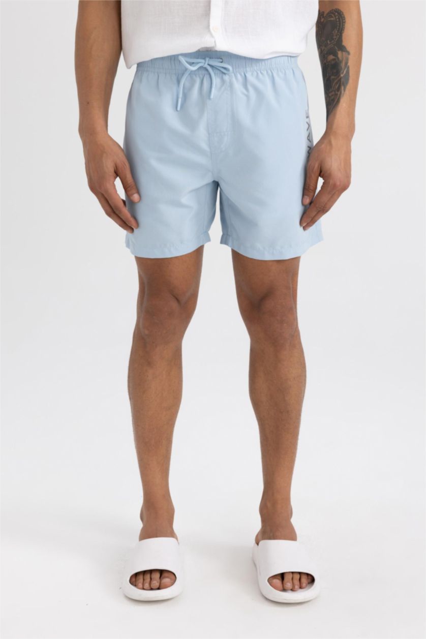 MAN Light Blue Basic Mesh Lined Short Swim Shorts