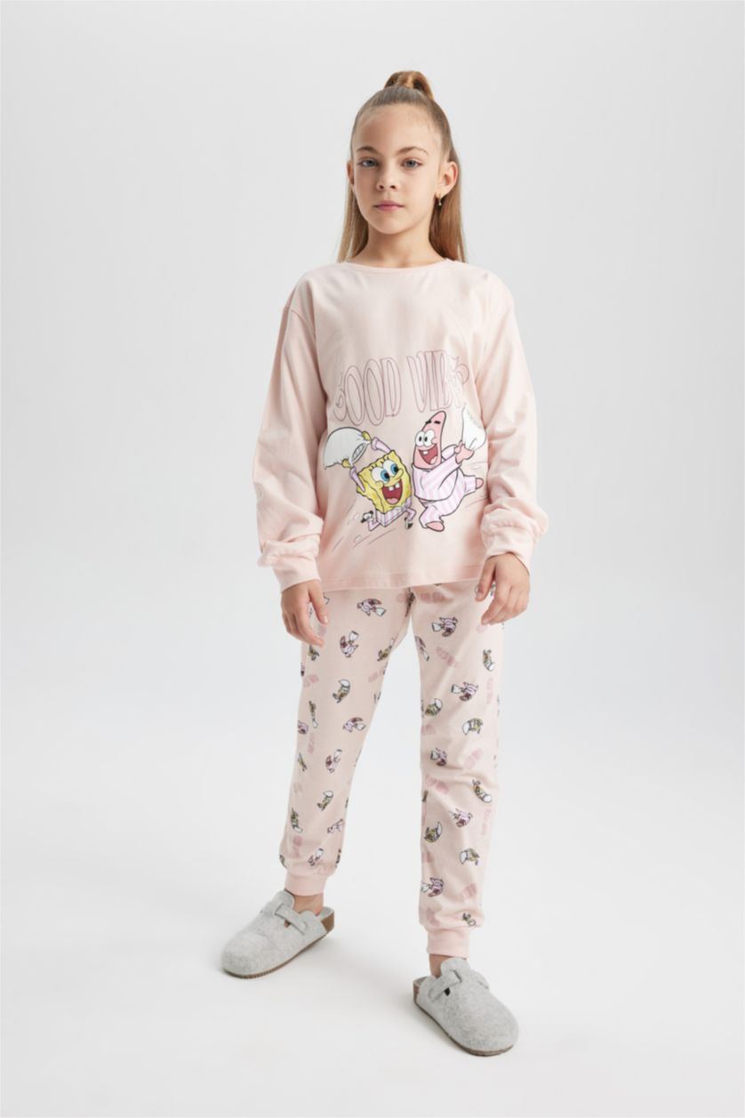 Girls & Teens Light Pink Girl SpongeBob 2 Piece Pajama Set