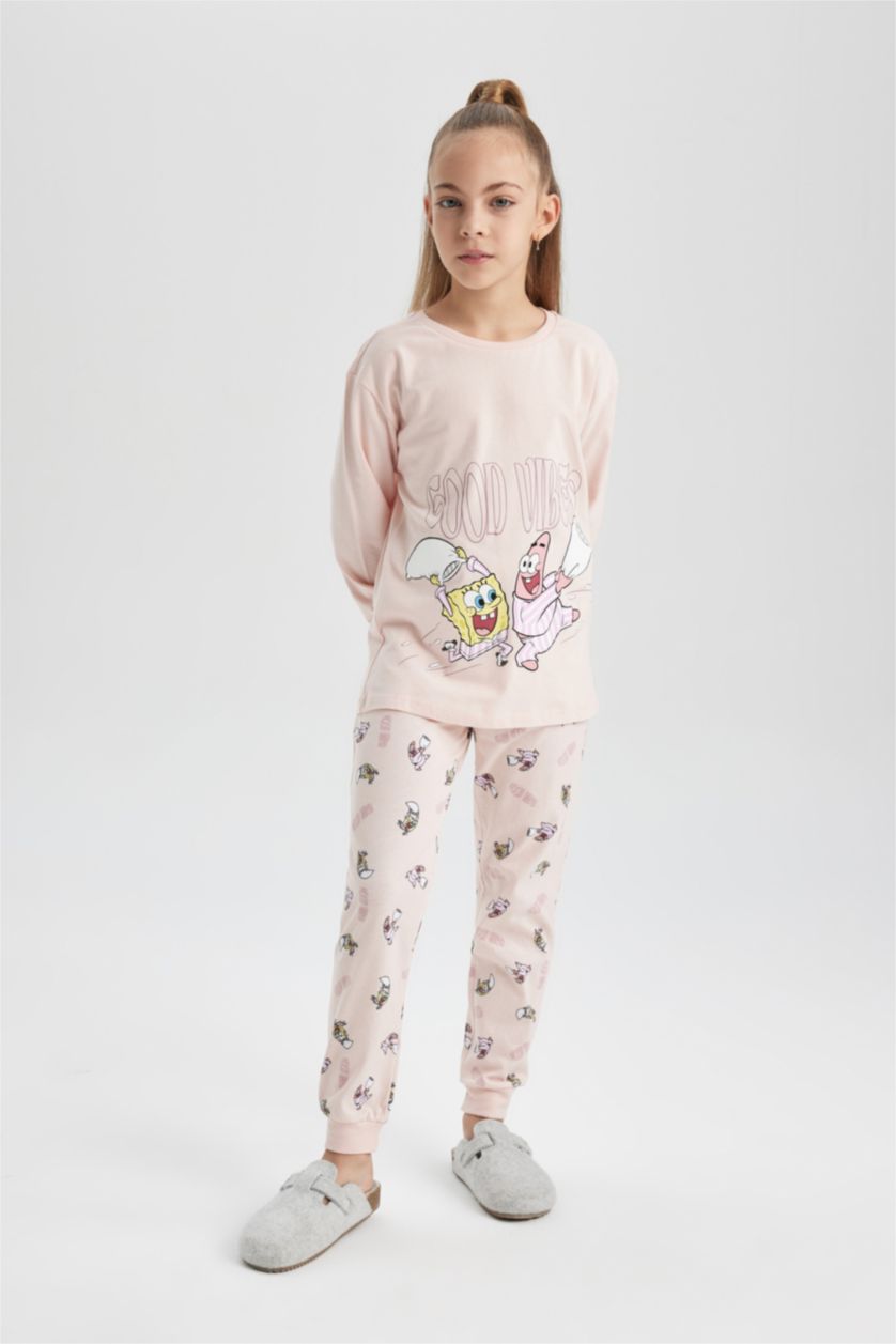 Girls & Teens Light Pink Girl SpongeBob 2 Piece Pajama Set