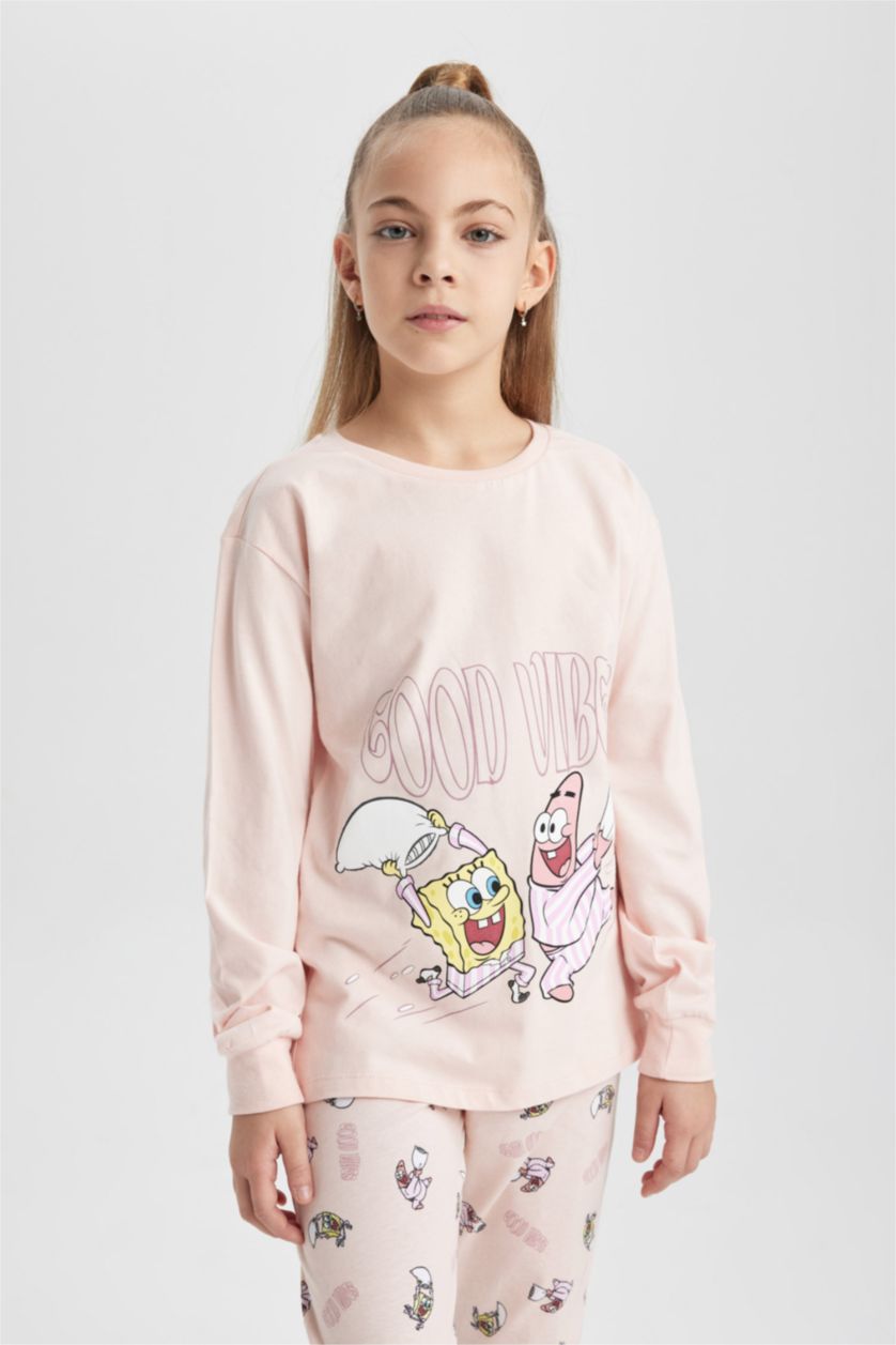 Girls & Teens Light Pink Girl SpongeBob 2 Piece Pajama Set