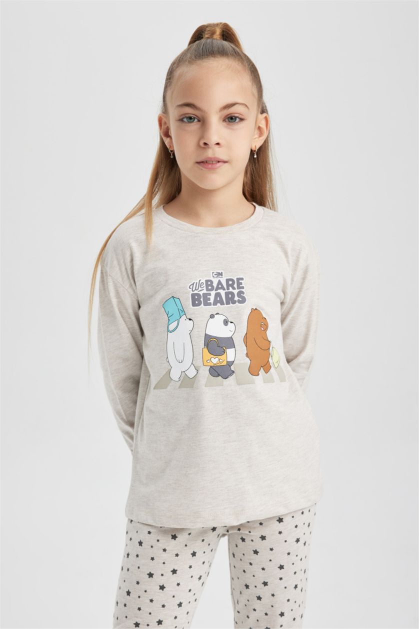 GIRLS & TEENS Beige Melange طقم بيجاما قصة عادية
