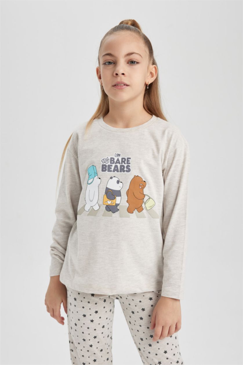 GIRLS & TEENS Beige Melange طقم بيجاما قصة عادية