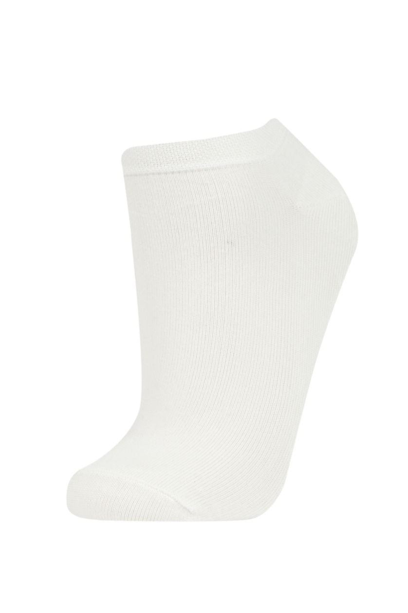 Woman Black 5 Piece Cotton Short Socks