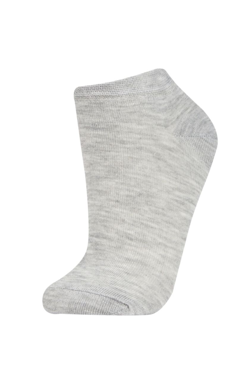 Woman Black 5 Piece Cotton Short Socks