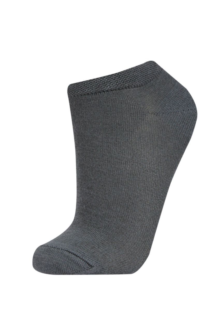 Woman Black 5 Piece Cotton Short Socks
