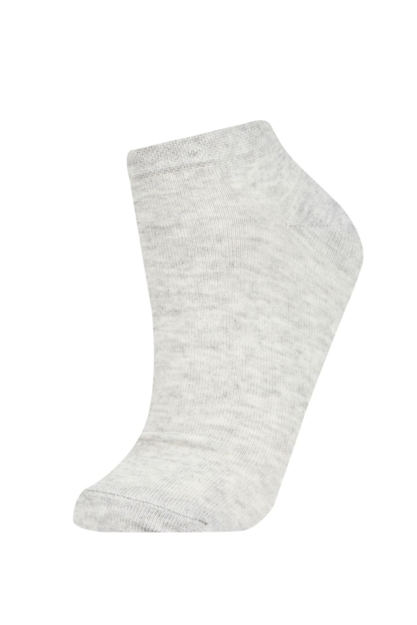 Woman Black 5 Piece Cotton Short Socks