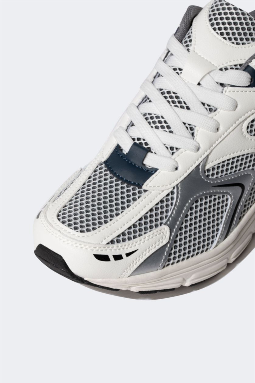 Erkek Beyaz Erkek Kalın Taban Spor Ayakkabı