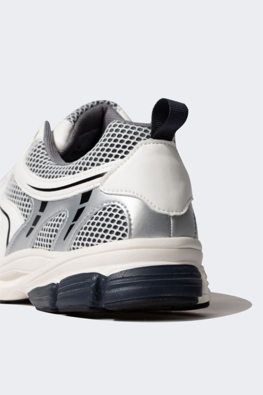 Erkek Beyaz Erkek Kalın Taban Spor Ayakkabı