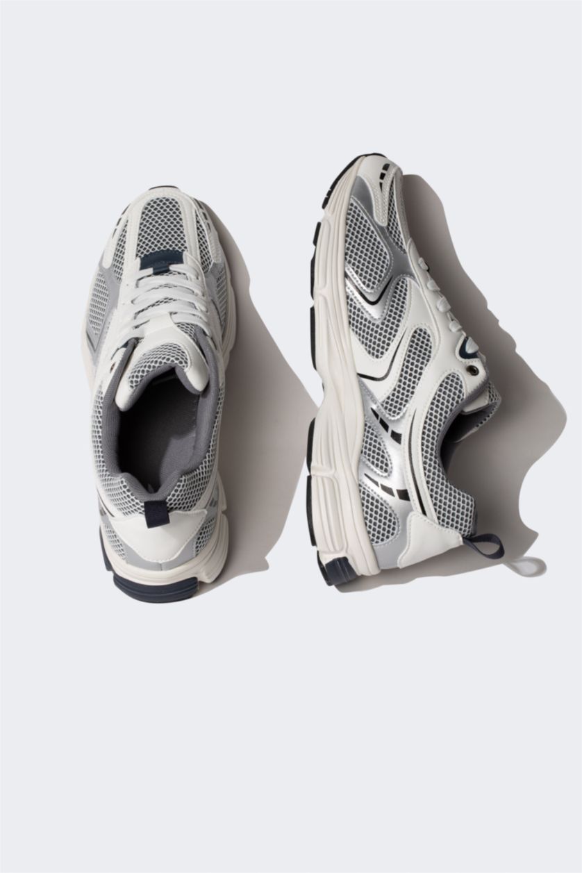 Erkek Beyaz Erkek Kalın Taban Spor Ayakkabı