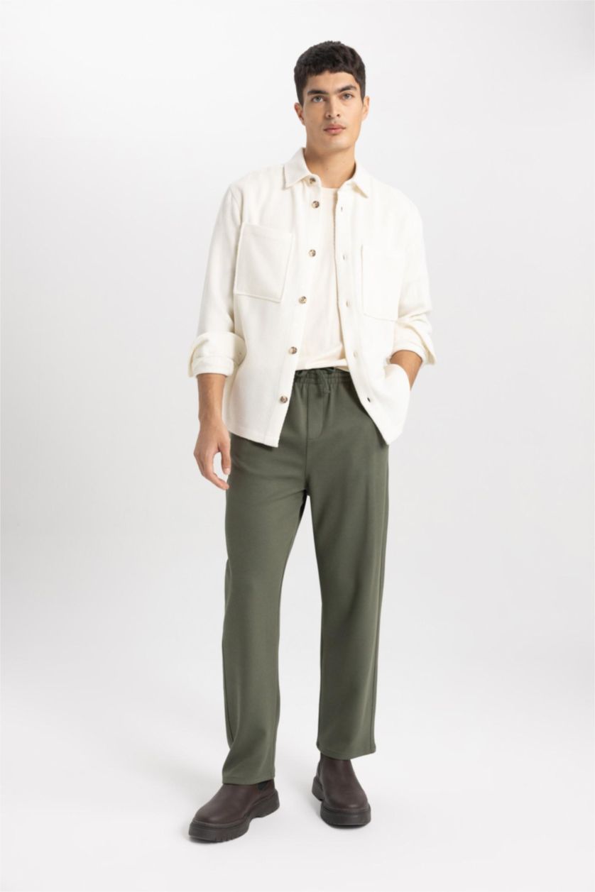 MAN Khaki Relax Fit Trousers