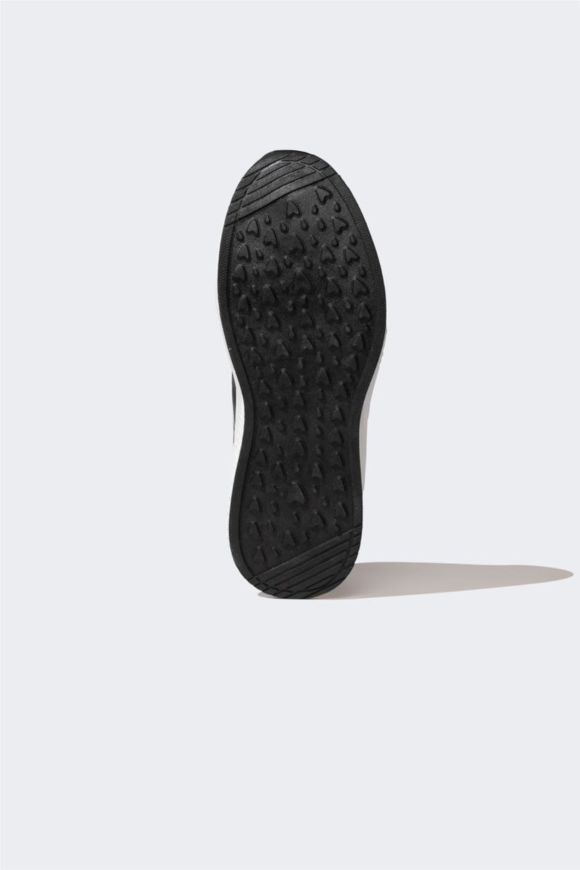 HOMME Noir Baskets en Simili-Cuir à Semelle Épaisse pour Homme