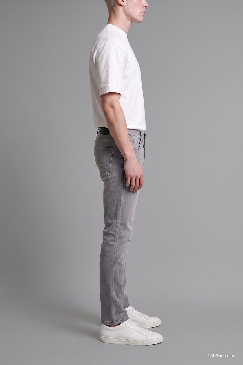 MAN Grey Sergio Regular Fit Regular Hem Jeans